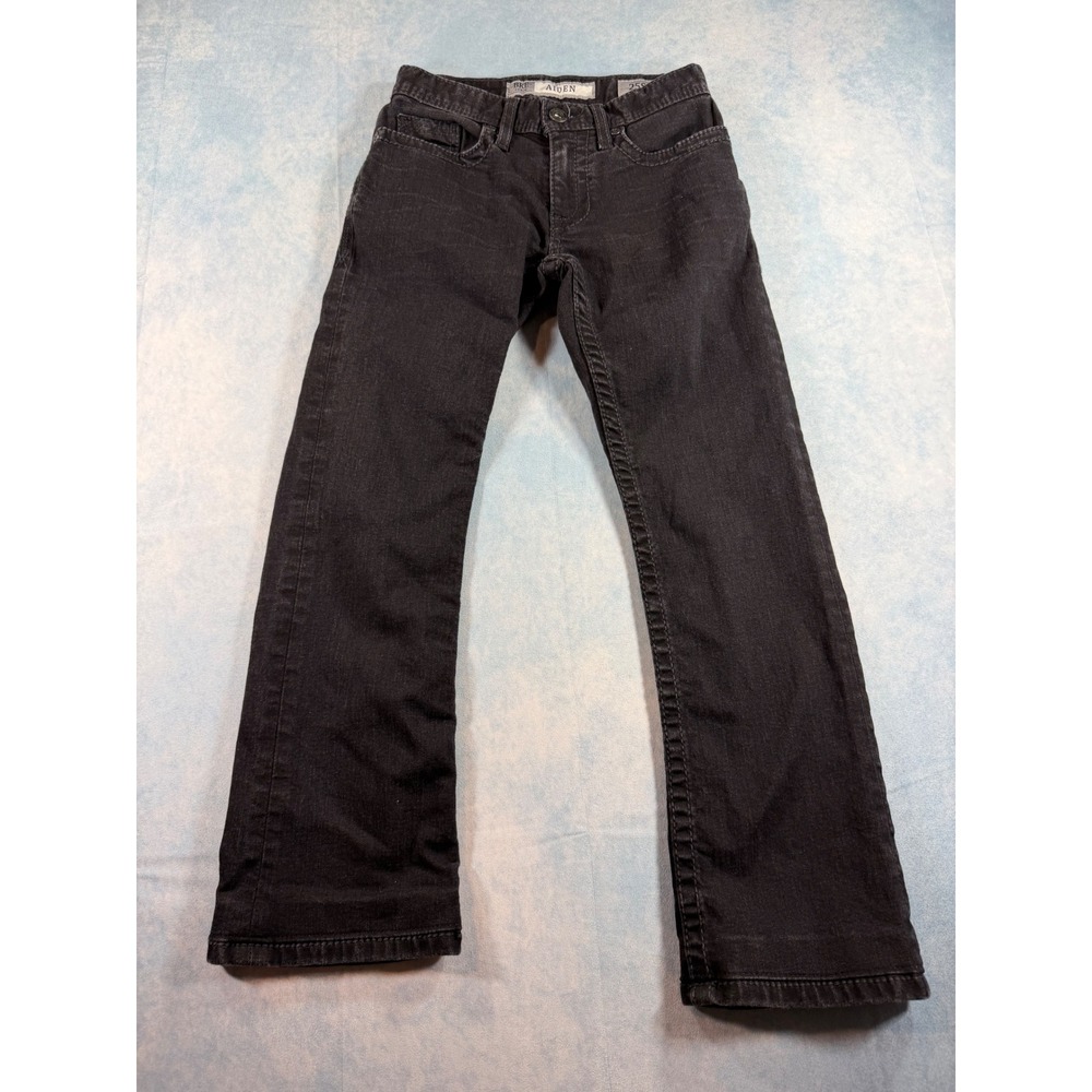 BKE‎ Aiden Bootleg Jeans Boys 25S Black Excellent Stretch Denim Embroidered - Picture 2 of 10